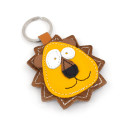 Yellow Lion Leather Keychain