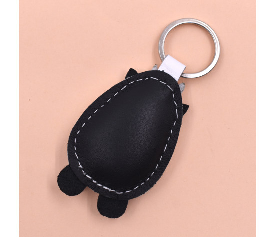 Zebra Leather Keychain