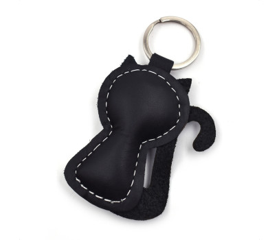 Katze Leder Schlüsselanhänger