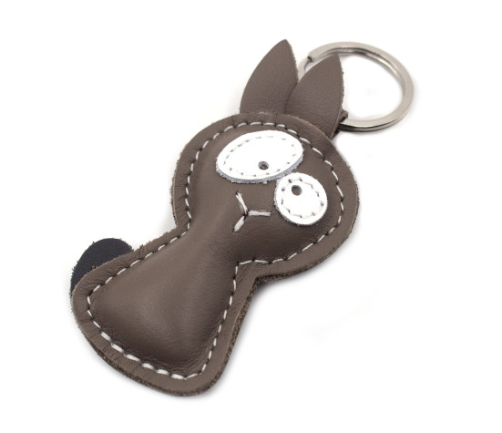 Rabbit Leather Keychain