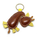 Yellow Giraffe Leather Keychain