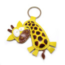 Yellow Giraffe Leather Keychain