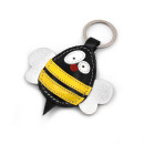 Bee Animal Leather Keychain