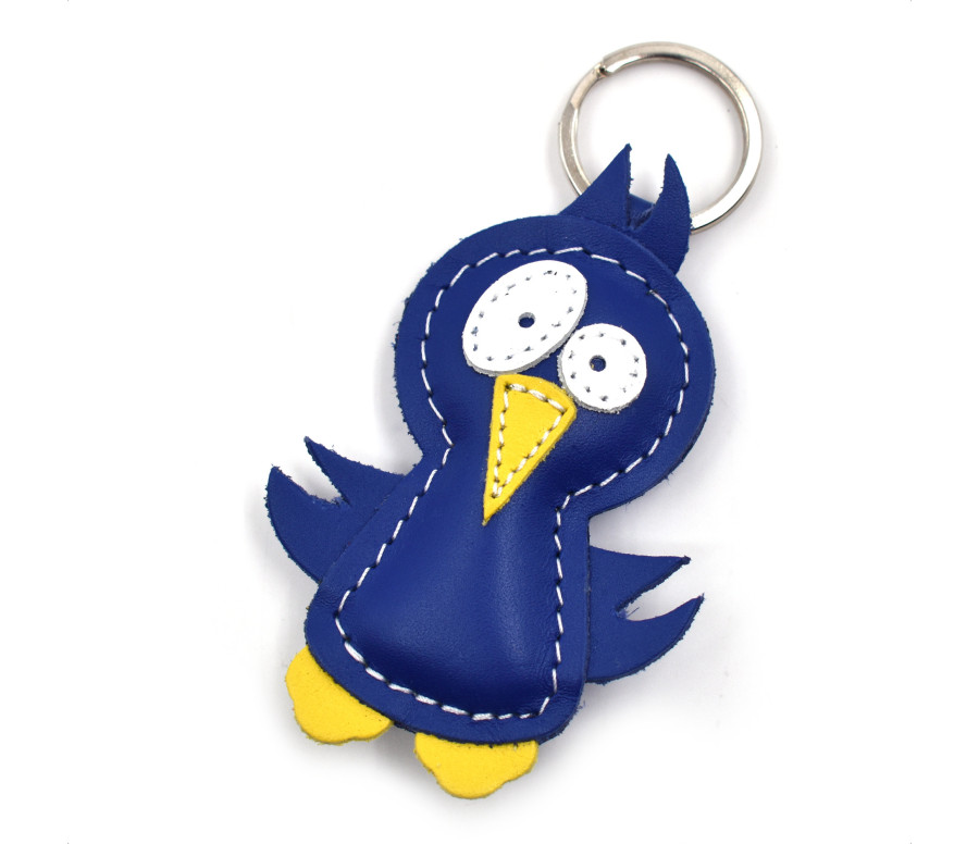 Dark Blue Bird Leather Keychain Dark Blue Bird Leather Keychain