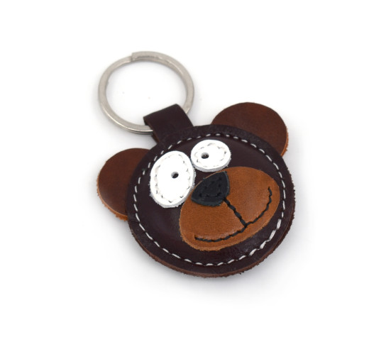 Bear Leather Keychain