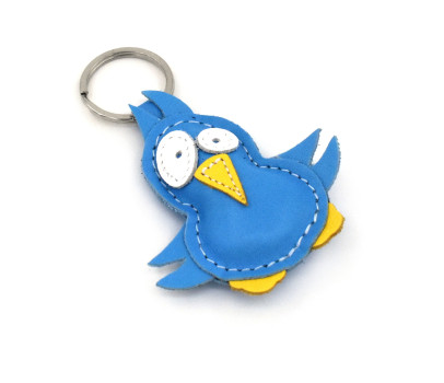 Bird Leather Keychain