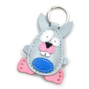 Chubby Rabbit Leather Keychain
