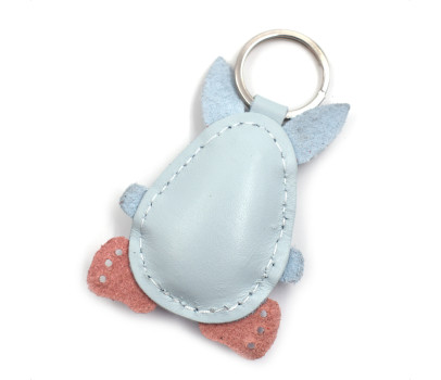 Chubby Rabbit Leather Keychain
