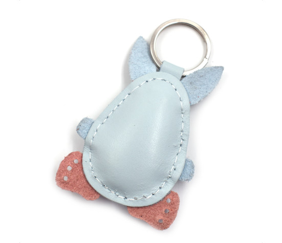 Chubby Rabbit Leather Keychain