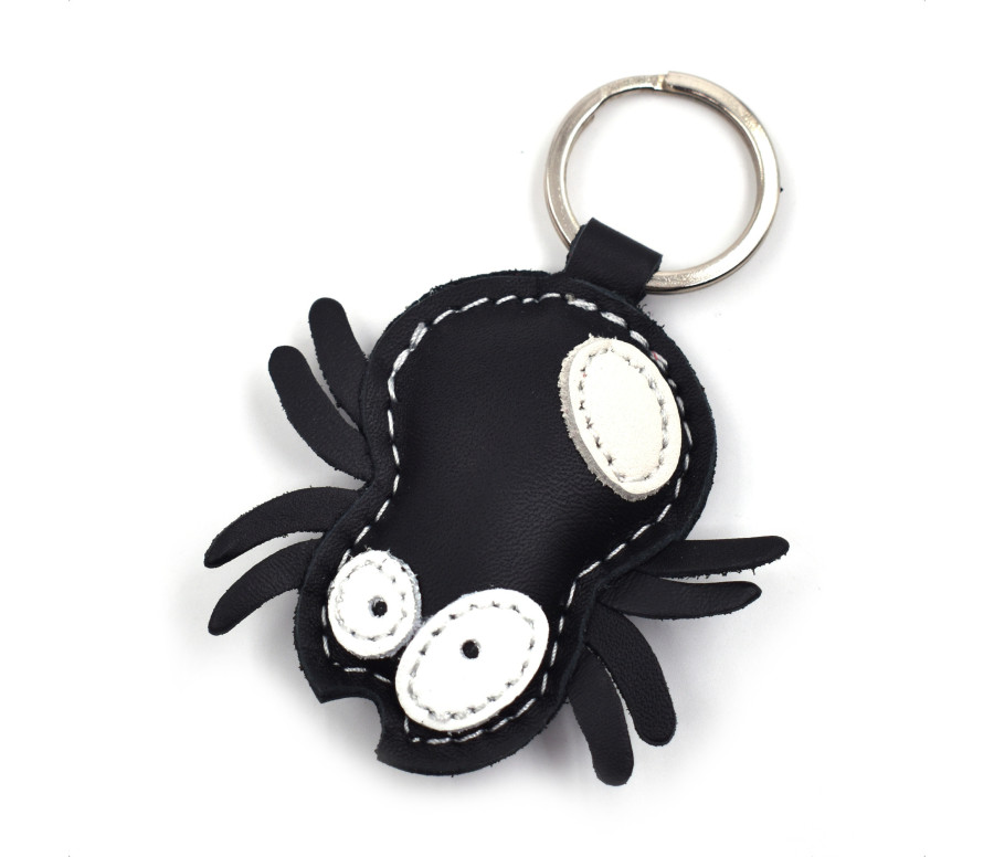 Spider Leather Keychain