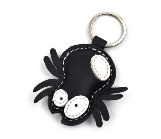 Spider Leather Keychain