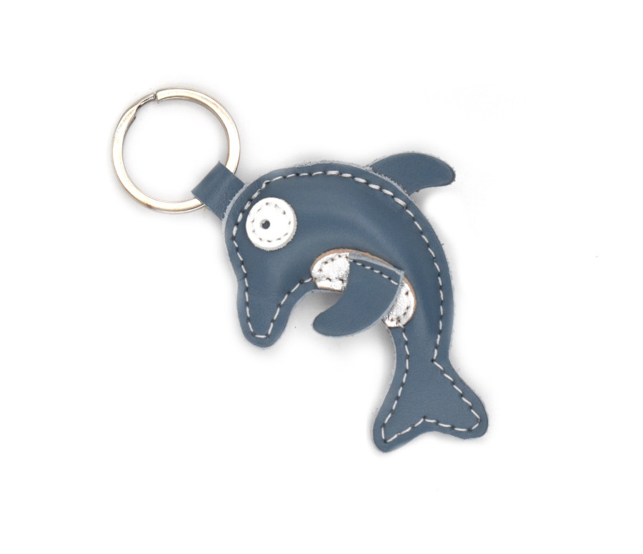 Dolphin Leather Keychain
