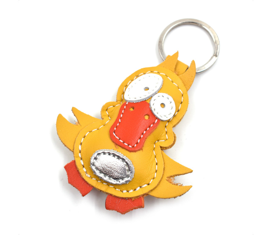 Yellow Duck Leather Keychain