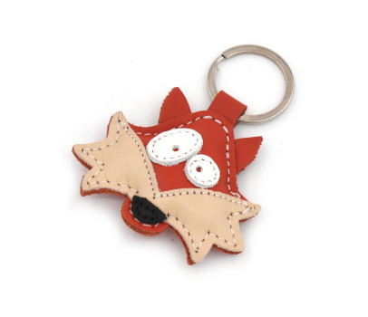 Fox Leather Keychain