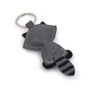 Waschbär Leder Schlüsselanhänger