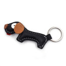 Dachshund Leather Keychain