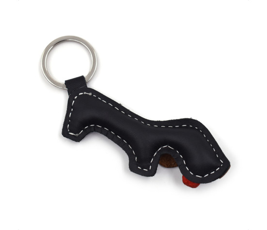 Dachshund Leather Keychain