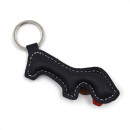 Dachshund Leather Keychain