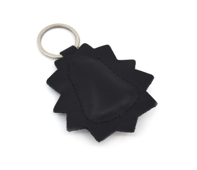 Brown Hedgehog Leather Keychain