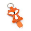 Orange Fuchs Leder Schlüsselanhänger