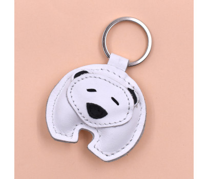 Polar Bear Leather Keychain