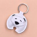 Polar Bear Leather Keychain
