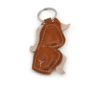 Brown Icelandic Horse Leather Keychain