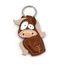 Brown Icelandic Horse Leather Keychain