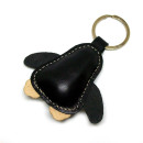Black Penguin Leather Keychain