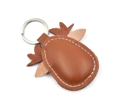 Brown Reindeer Leather Keychain