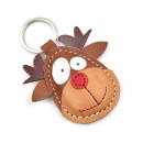 Brown Reindeer Leather Keychain
