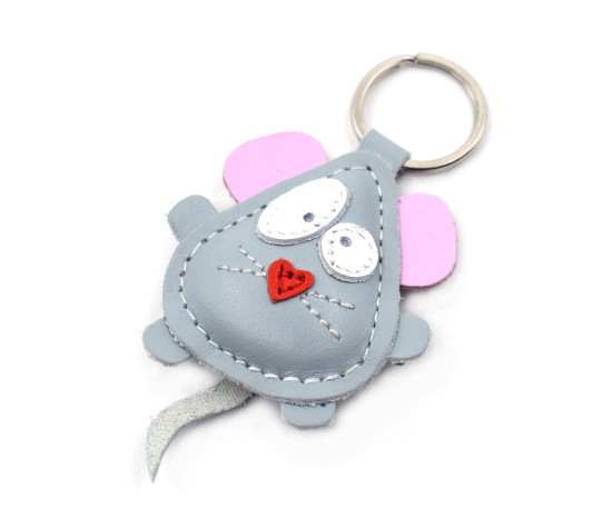 Mouse Leather Keychain