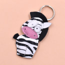 Zebra Leder Schlüsselanhänger