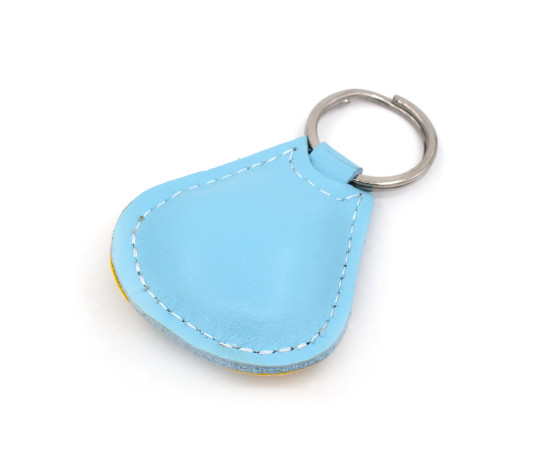 Colorful Owls Leather Keychain