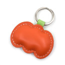 Orange Kürbis Leder Schlüsselanhänger