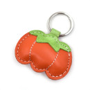 Orange Pumpkin Leather Keychain