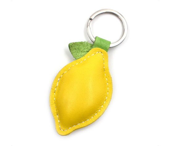 Lemon Leather Keychain