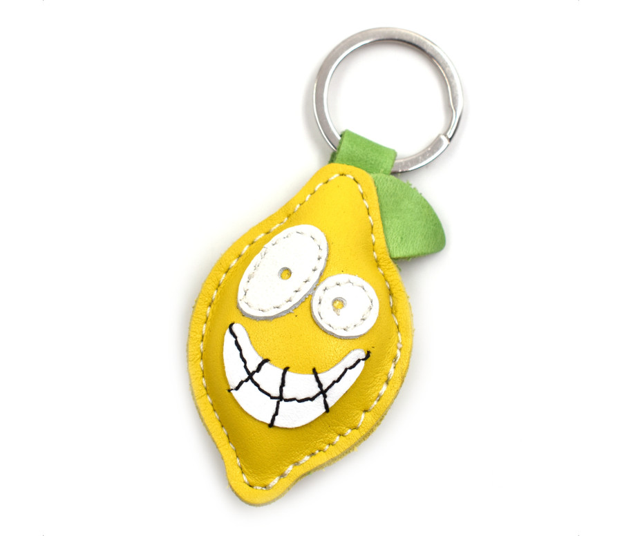 Lemon Leather Keychain