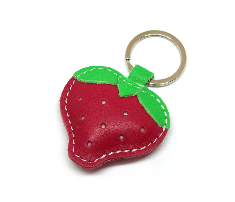 Strawberry Leather Keychain Strawberry Leather Keychain