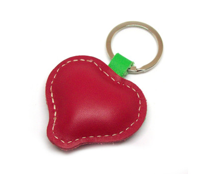 Strawberry Leather Keychain