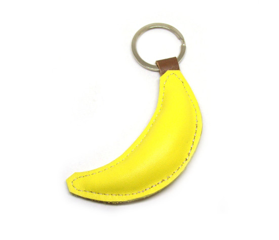 Banane Leder Schlüsselanhänger
