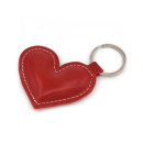Red Heart Leather Keychain