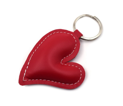 Rotes Herz 2 Leder Schlüsselanhänger