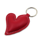 Red Heart 2 Leather Keychain