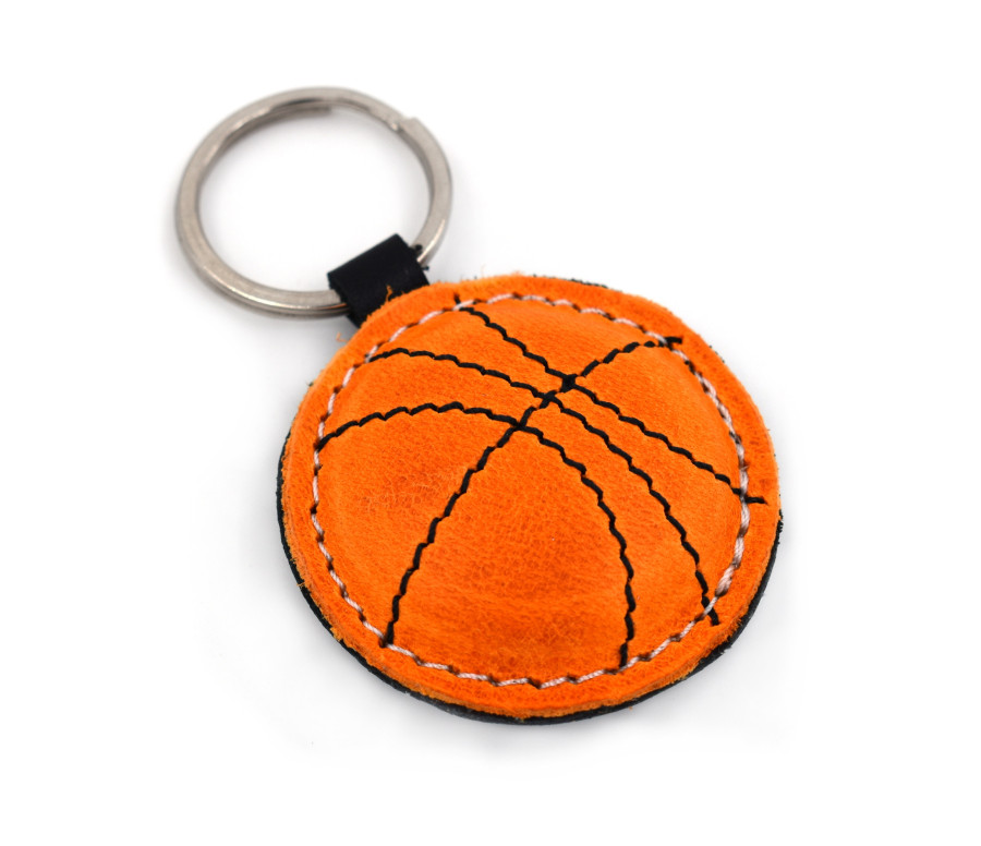 Basketball Leather Keychain