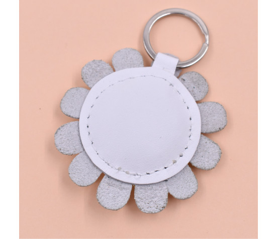 Daisy Leather Keychain