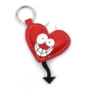 Evil Heart Leather Keychain
