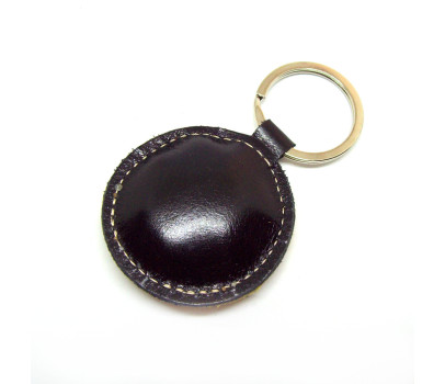 Smiley Leather Keychain