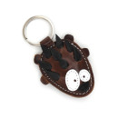 Brown Hedgehog Leather Keychain