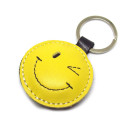 Winking Smiley Leather Keychain Winking Smiley Leather Keychain